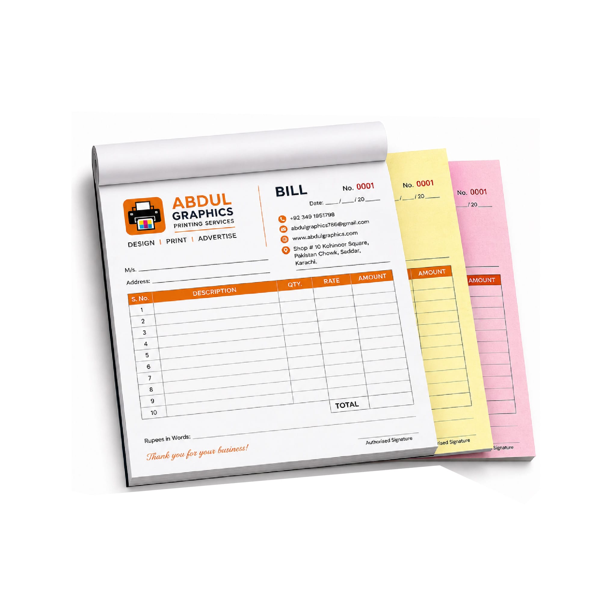 NCR Bill Books Printing